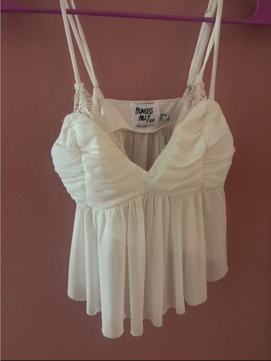 Princess Polly Tops - Princess Polly Ivory Ruched Double-Strap Camisole